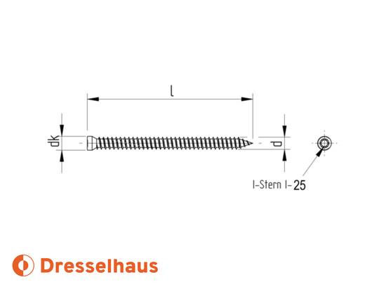 Dresselhaus Window Screw: 4.5 in. (112mm)